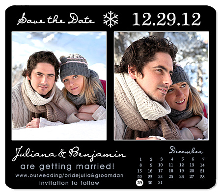 "Winter Snowflake Calendar" Save the Date Magnet
